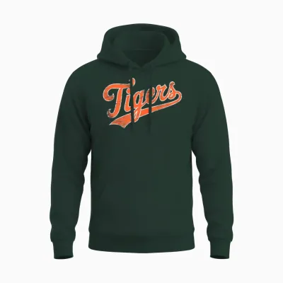 Throwback Retro Tigers Unisex Hoodie - Forest