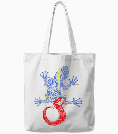 Margouillat Reunionnais Flag Reunion Island T-Shirt, Black, S Tote Bags - White