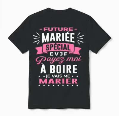 Future Bride Evjf Pay Me to Drink I Will Get Married Evjf Unisex T-Shirt - Black