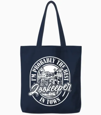 Zookeeper Funny Tote Bags - Navy