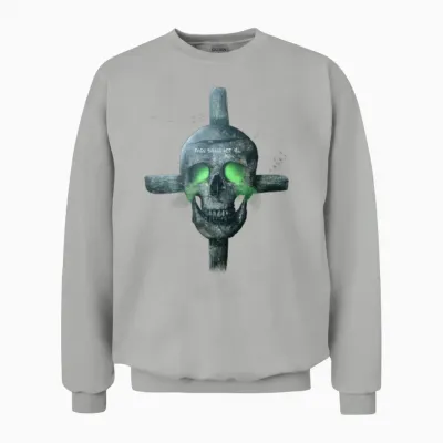 Skull Digital Art(horror Edition) Unisex Sweatshirt - Ash