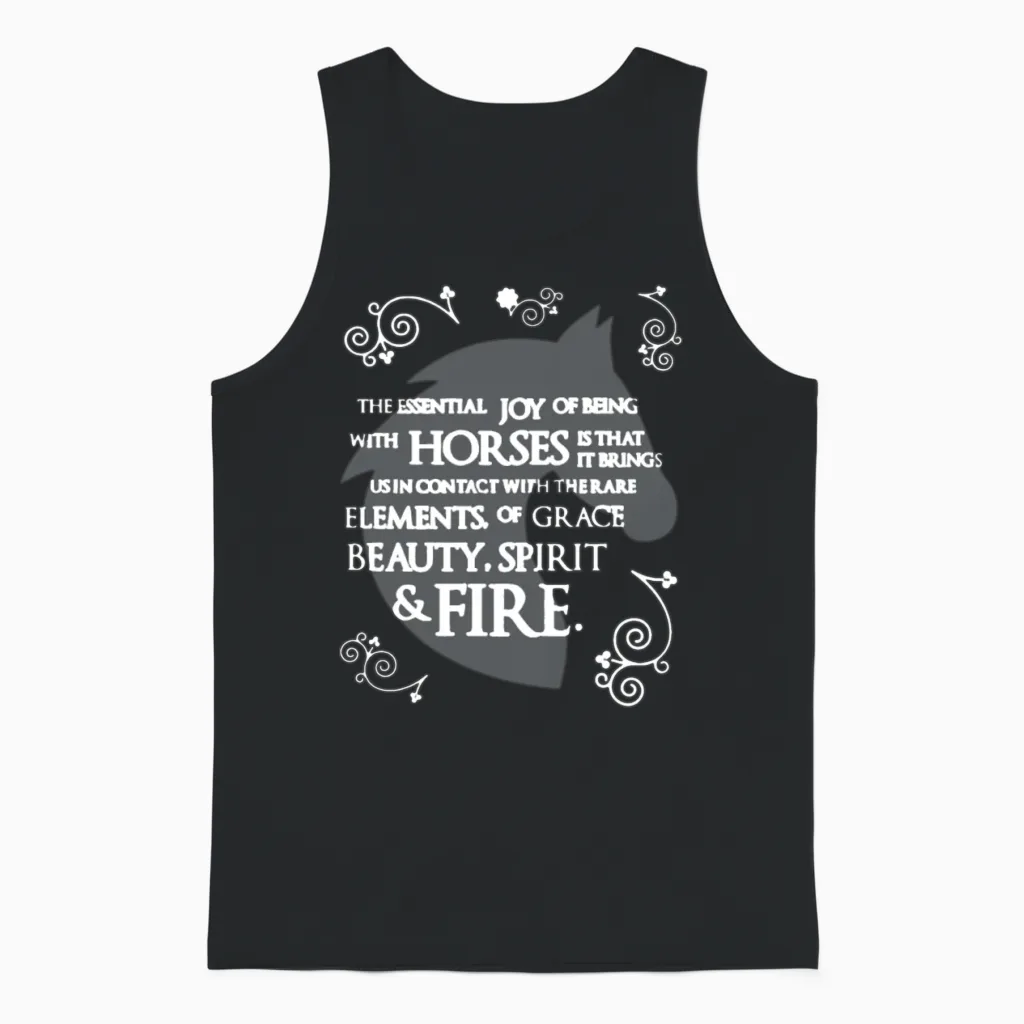 Horse Lovers Gift Unisex Tank Top in Black