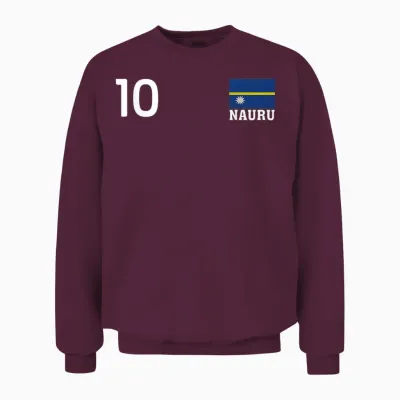 Nauru Numéro 10 Drapeau National Country Pride Heritage Unisex Sweatshirt - Maroon