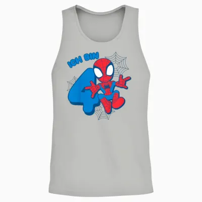 Children's Marvel Spider-Man Cute Spidey Birthday T-Shirt 4 Years Unisex Tank Top - Ash