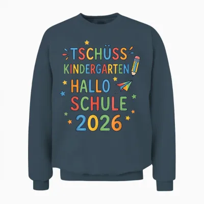 Tschüss Kindergarten Hallo Schule 2026 Erstklässler Unisex Sweatshirt - Dark Heather