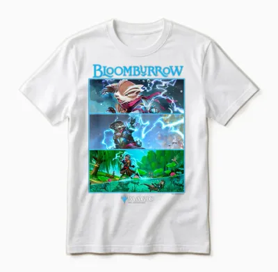 Magic: the Gathering Bloomburrow Panels T-Shirt, Black, S Unisex T-Shirt - White