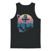 Funny Boating Retro Unisex Tank Top - Black – 1