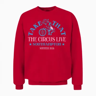 Take That the Circus Live South Hampton Unisex Sweatshirt - Red