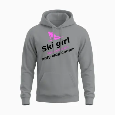 Ski Girl - Like a Regular Girl, Only Way Cooler Unisex Hoodie - Sport Grey