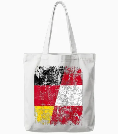 österreich Deutschland Flagge | Damen Herren Kinder Austria Tote Bags - White