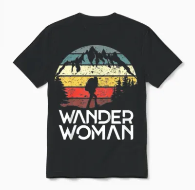 Hiking Wander Woman Unisex T-Shirt - Black
