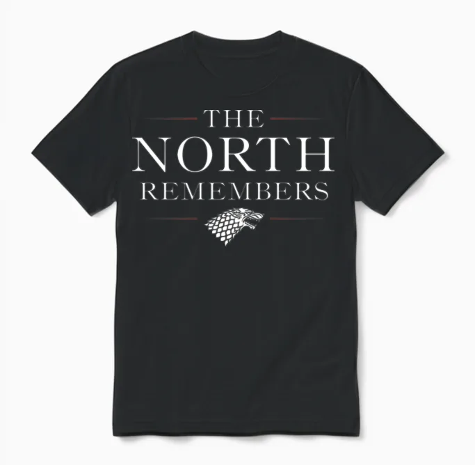 Game of Thrones the North Remembers Shadow Wolf Unisex T-Shirt in Black
