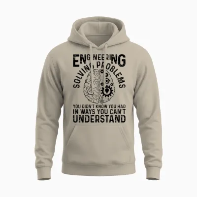 Engineer Engineering Gear Brain Technician Enginee Unisex Hoodie - Sand