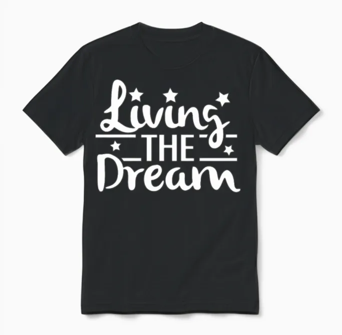 Funny Living the Dream Unisex T-Shirt in Black