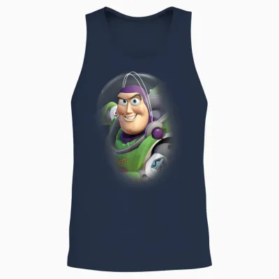 Disney Pixar Toy Story Buzz Lightyear Portrait 3d T-Shirt, Green, S Unisex Tank Top - Navy