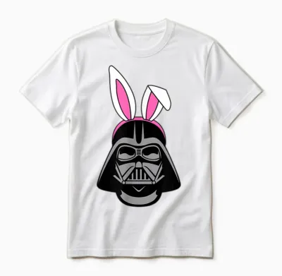 Amazon Essentials Star Wars Darth Vader Spring Easter Bunny Ears Unisex T-Shirt - White