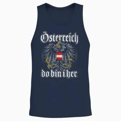 österreich Do Bin I Her österreichische Flagge Austria Unisex Tank Top - Navy
