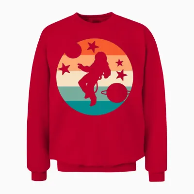 Retro Astronaut Spaceman Unisex Sweatshirt - Red