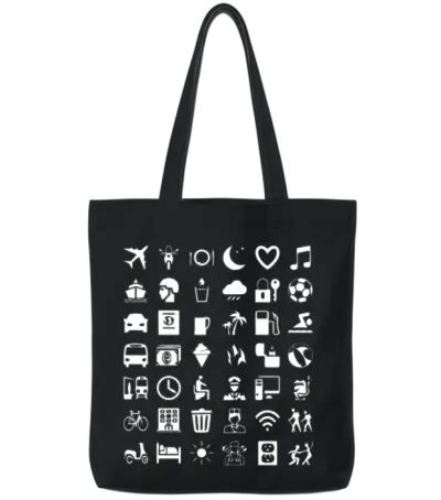 Symbol Travel Tote Bags - Black