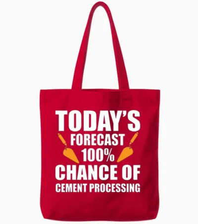Funny Construction Worker Apparel Concrete Tote Bags - Red