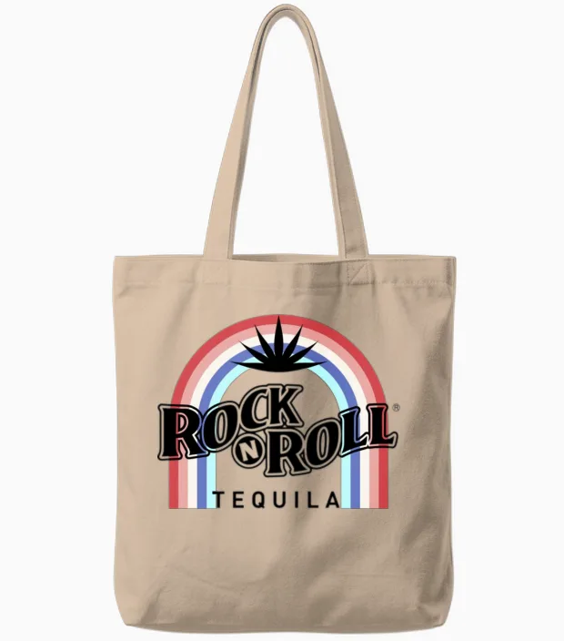 Rock N Roll Tequila Fifth Collection Tote Bags in Natural