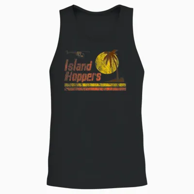 Magnum Island Hoppers Retro Sunset in Pi T-Shirt, Black Unisex Tank Top - Black