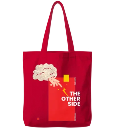 Strike of Light - the Other Side Tote Bags - Red