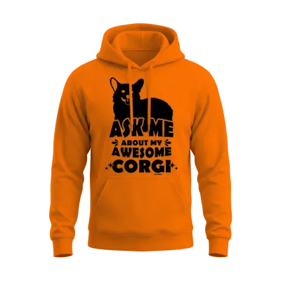 Corgi Dog Unisex Hoodie - Safety Orange