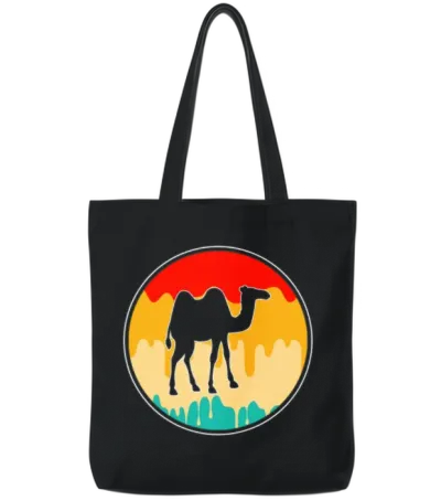 Camel Retro Tote Bags - Black