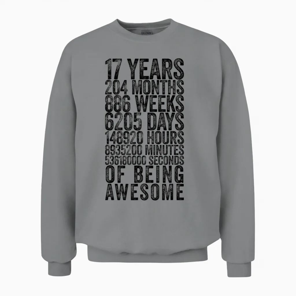 Chemise Humoristique Pour 17e Anniversaire Old Meter Funny 17 Ans Cadeaux Unisex Sweatshirt in Sport Grey