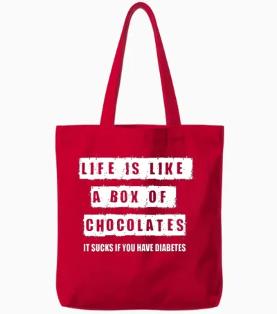 Diabetes Funny Sayings Tote Bags - Red