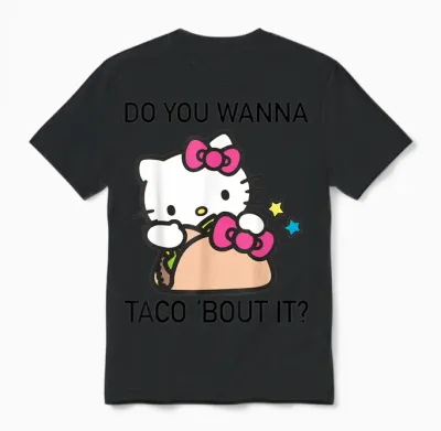 Hello Kitty "taco 'bout It" Unisex T-Shirt - Black