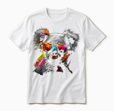 Koala Sunglasses Colourful Animal Motif Art Animal Koala T-Shirt, Black Unisex T-Shirt - White