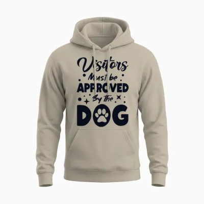 Visitors Approved by the Dog Dog Mom Dogfather Unisex Hoodie - Sand