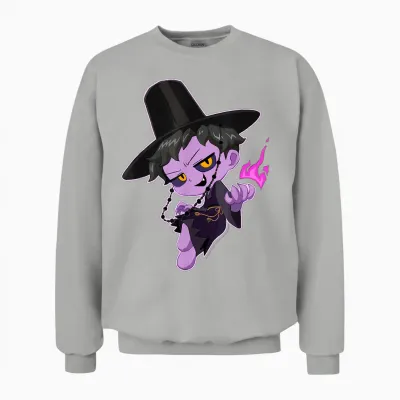 Kpop Demon Hunters Halloween Mischievous Chibi Demon Jinu Unisex Sweatshirt - Ash