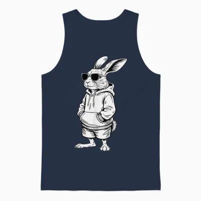 Cooler Osterhase Kaninchen Sonnenbrille Frohe Ostern Kinder Unisex Tank Top - Navy