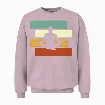Meditation Retro Unisex Sweatshirt - Light Pink