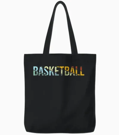 Basketball Retro Tote Bags - Black