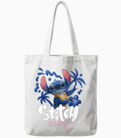 Disney Lilo & Stitch Live-Action Movie Stitch Vibes Hula Tote Bags - White