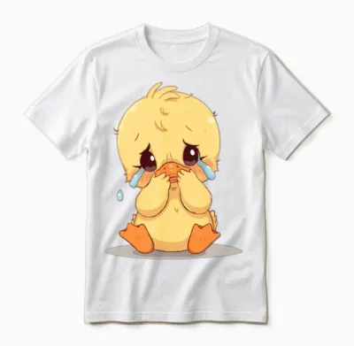 Crying Little Duck Unisex T-Shirt - White