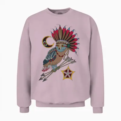 Owl Unisex Sweatshirt - Light Pink