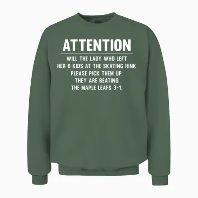 Canada Maple Leafs Hockey Game - Funny Winter Unisex Sweatshirt - Military Green