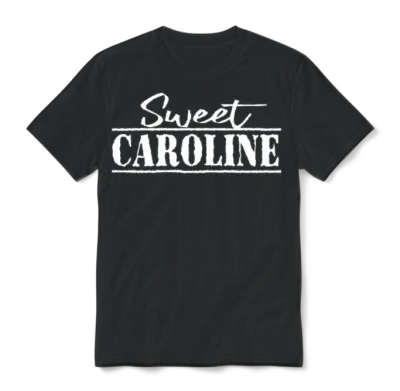 Sweet Caroline White 3 Unisex T-Shirt - Black
