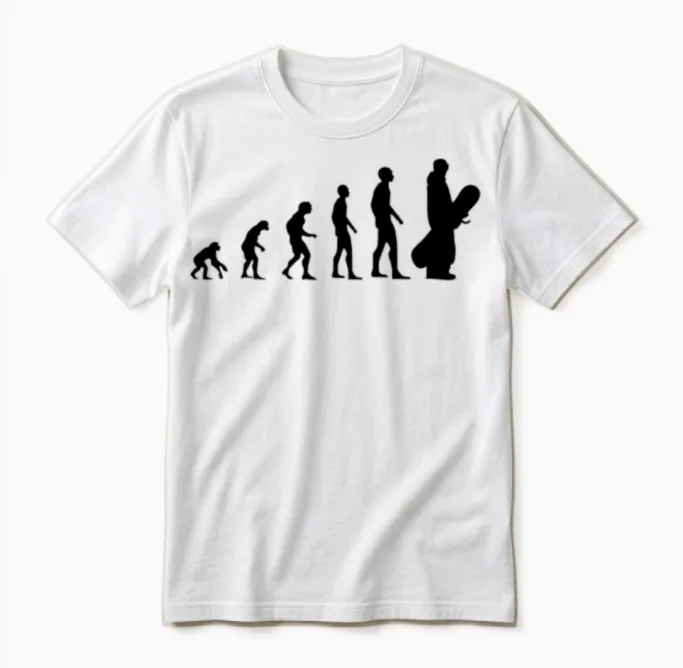 Evolution Snowboard. Unisex T-Shirt in White