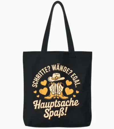 Line Dance Women's T-Shirt with Sayings Western Country Dance Dancer Tote Bags - Black