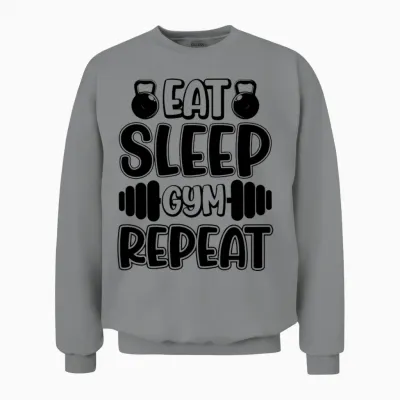 Eat Sleep Gym Repeat Unisex Sweatshirt - Sport Grey
