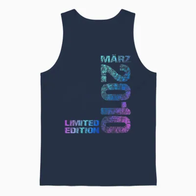 März 2010 Junge Mädchen 16. Geburtstag Limited Edition 16 Unisex Tank Top - Navy