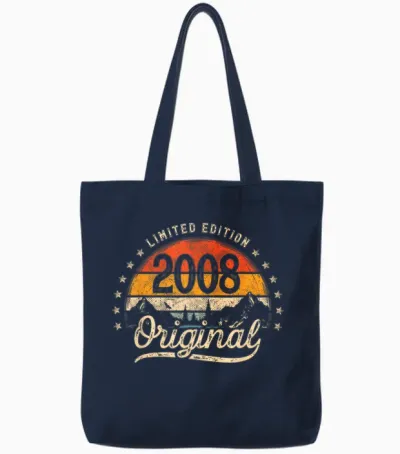 Limited Edition Original 2008 18 Jahre 18. Geburtstag Junge Tote Bags - Navy