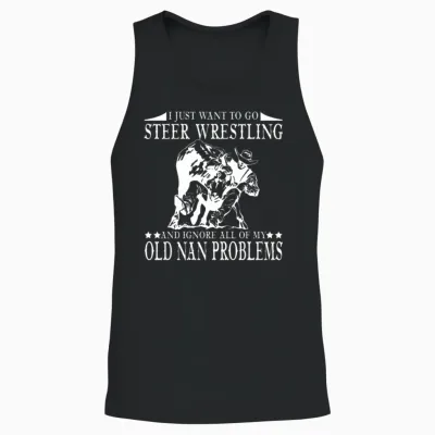 Steer Wrestling Unisex Tank Top - Black