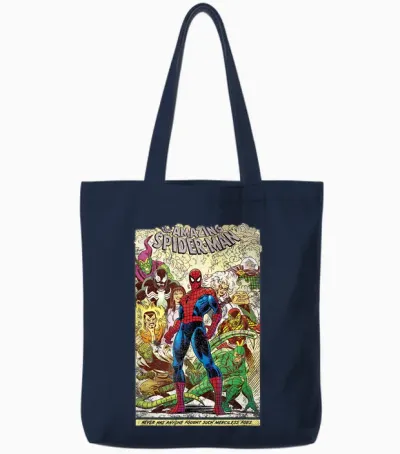 Marvel the Amazing Spider-Man Comic Tote Bags - Navy